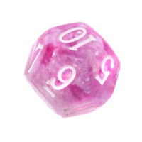 8. Komplet kości REBEL RPG - Gęsty rdzeń - Fioletowe (białe cyfry)